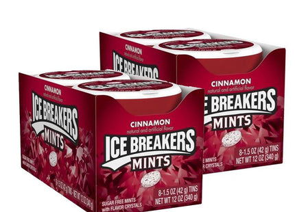 Ice Breakers cinnamon flavor crystals, Sugar Free, Fresh Breath, Mints Tin, 1.5 Ounce (Pack Of 2)