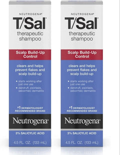 Neutrogena T/Sal Therapeutic Dandruff Relief Daily Shampoo, Scalp Build-up Control, 4.5 FL Ounce (Pack Of 2)