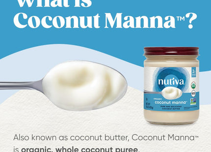 Nutiva Organic Coconut Manna Pur̩ed Coconut Butter, Creamy Spread for Smoothies, Gluten-Free, 15 Ounce (Pack Of 1)