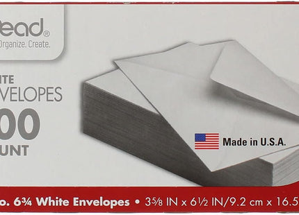 Mead #6 (75100), 3-5/8 X 6.5, Home & office use Envelopes, Color White, 100 Count (Pack Of 6)