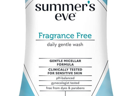 Summer’s Eve Fragrance Free Gentle Daily Feminine Wash, pH Balanced, 15 fl oz (Pack Of 4)