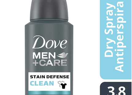 Dove Men+Care Stain Defense Dry Antiperspirant Deodorant Spray, Clean, 3.8 Ounce (Pack Of 2)