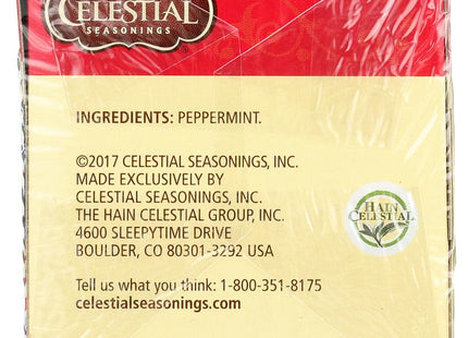 Celestial Seasonings Peppermint Caffeine-Free Herbal Tea Bags, 20 Count (Pack Of 3)