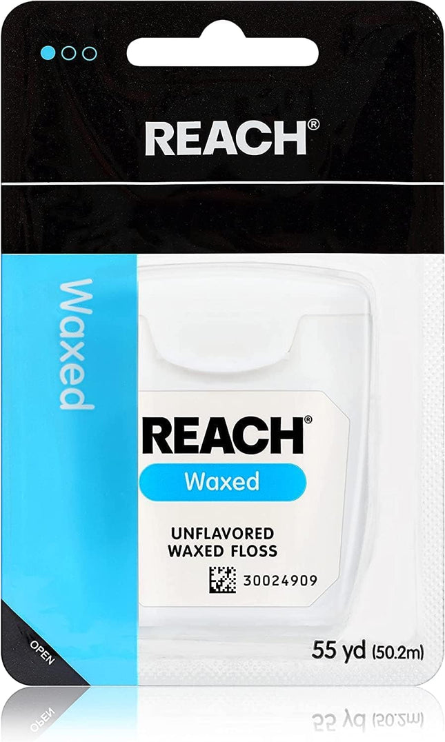 Johnson & Johnson Reach Dental Floss Waxed-Unflavored, 55 Yds Each (Pack Of 1)