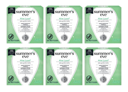 Summer’s Eve Aloe Love, Cleansing Cloths, Gentle Daily Feminine Wipes Removes, 16 Count (Pack Of 6)