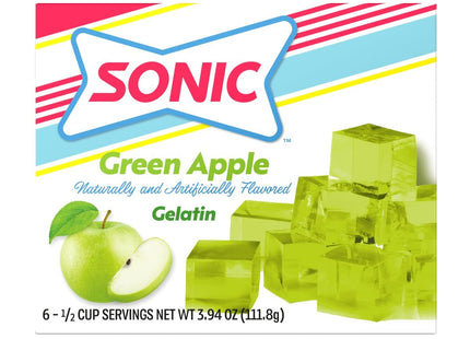 Sonic Green Apple Gelatin Mix, Fat Free Dessert Mix with Iconic SONIC Drive-In Flavor, 3.94 Ounce (Pack Of 1)