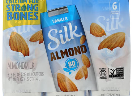 Silk Shelf-Stable Almond Milk Singles, Vanilla, Dairy-Free, Vegan, Non-GMO Project Verified, 8 Oz, (Pack Of 18)