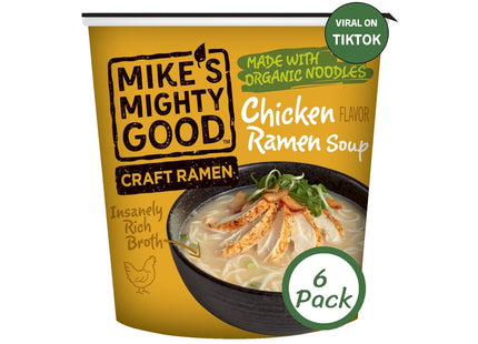 Mike's Mighty Good Ramen Soup, Chicken Noodle Soup, Organic Non-GMO, Instant Ramen Noodles Cups, 1.6 Ounce (Pack Of 1)