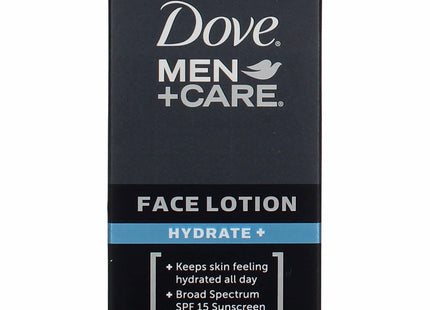 Dove Men+Care Hydrate Plus, SPF 15, Sunscreen Face Moisturizer Lotion, Trial Size 1.69 Ounce (Pack Of 3)