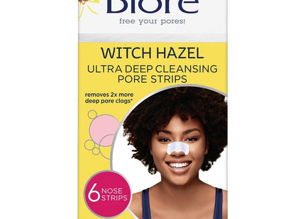 Biore Blackhead Remover Pore Strip, Witch Hazel Ultra Cleansing Pore Strips 6 Ct (Pack Of 1)