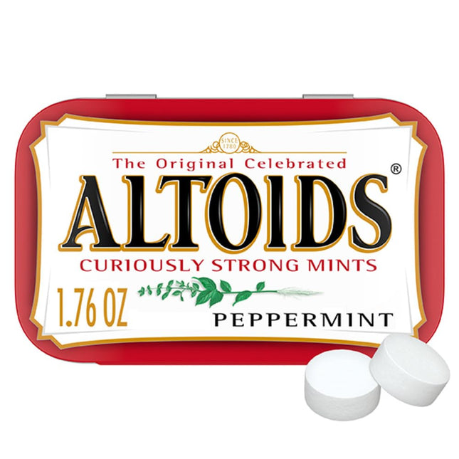 Altoids Classic Peppermint, Strong Breath Mints Hard Candy, Individual Packs Tin, 1.76 Ounce (Pack Of 3)