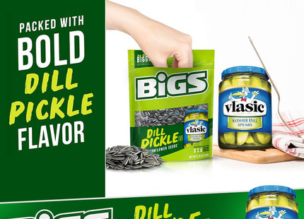 BIGS Vlasic Dill Pickle, Sunflower Seeds, Flavored, Keto Friendly Snack, Low Carb Lifestyle, 5.35 ounce (Pack Of 12)