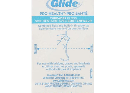 Oral-B Glide Pro-Health, Dental Threader Floss, For Braces Bridges Implants, 30 Count (Pack Of 10)