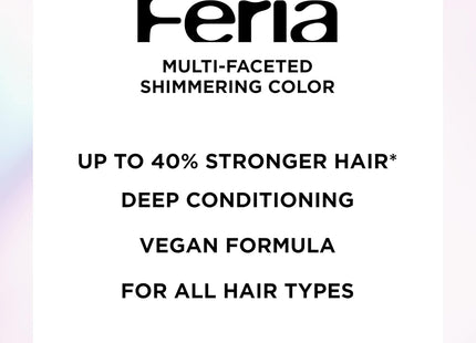 L'Oreal Paris Feria, Multi-Faceted Shimmering Color, with 3X the highlights, Permanent Hair-Color 20 Black, Leather Natural Black, (Pack Of 4)