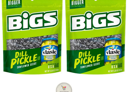 BIGS Vlasic Dill Pickle, Sunflower Seeds, Flavored, Keto Friendly Snack, Low Carb Lifestyle, 5.35 ounce (Pack Of 12)