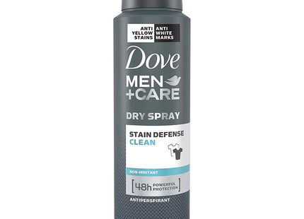 Dove Men+Care Stain Defense Dry Antiperspirant Deodorant Spray, Clean, 3.8 Ounce (Pack Of 2)