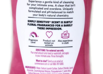 Summer's Eve Simply Sensitive, Daily Feminine Wash Removes, Cleansing Wash for Sensitive Skin, 9 Ounce (Pack Of 3)