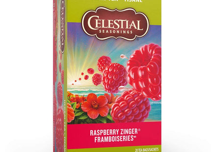 Celestial Seasonings Raspberry Zinger Naturally Caffeine-Free Herbal Tea, 20 Count (Pack Of 2)