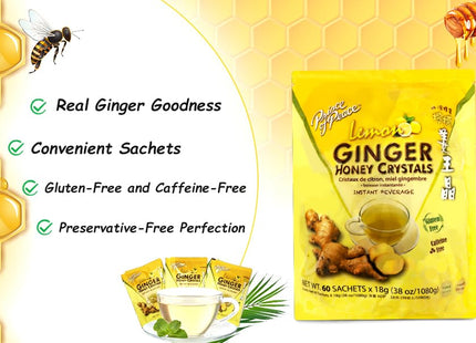 Prince of Peace Instant Lemon Ginger Honey Crystals Tea, 10 Sachets (Pack Of 2)