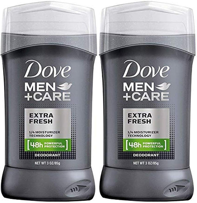 Dove Men+Care Odor Protection, Long Lasting Antiperspirant Deodorant Stick, Extra Fresh, 3 Ounce (Pack Of 2)