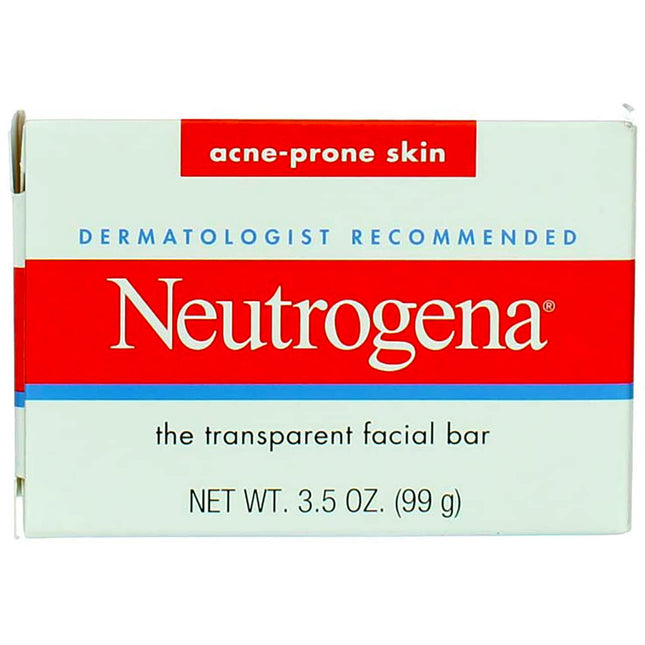 Neutrogena Glycerin Facial Cleansing Bar, for Acne-Prone Skin Formula Soap, 3.5 Ounce (Pack Of 10)