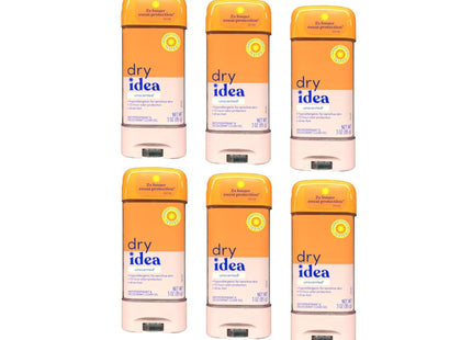 Dry Idea Advanced Antiperspirant Deodorant Gel, Hypo-Allergenic, Unscented, Clear Gel, All Day Protection, 3 Ounce (Pack Of 6)