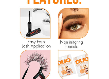 Duo Eye Lash Glue Brush-On Strip lash Adhesive, Dark Tone Eyelash, 0.18 Ounce (Pack Of 12)