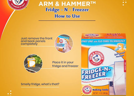 Arm & Hammer Fridge-N- Freezer No Scent Baking Soda Cleaner Powder 14 Oz (Pack Of 2)