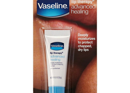 Vaseline Lip Therapy Advanced Healing, Skin Protectant, Advanced Formula, For Dry Lips Moisturiser, 0.35 Ounce (Pack Of 9)