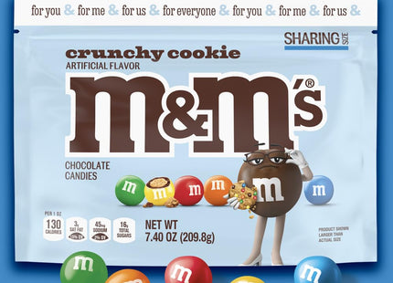 M&Ms Crunchy Cookie, Milk Chocolate Candy, Colorful Candy Shell, Sharing Size Resealable Bag, 7.4 Ounce (Pack Of 4)