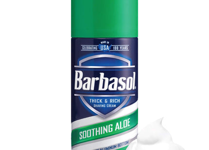 Barbasol Thick & Rich Soothing Aloe Shaving Cream, Rust-proof aluminum bottom, 7.0 Ounce (Pack Of 6)