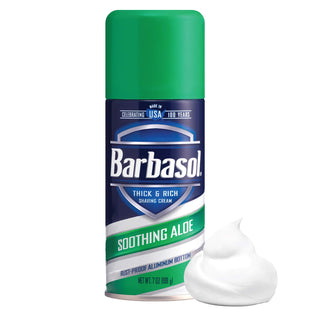 Barbasol Thick & Rich Soothing Aloe Shaving Cream, Rust-proof aluminum bottom, 7.0 Ounce (Pack Of 3)