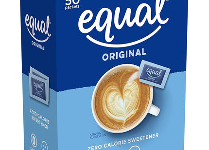 Equal Zero Calorie Sweetener Packets Sugar Substitute, No Calories Artificial, 50 Count (Pack Of 1)