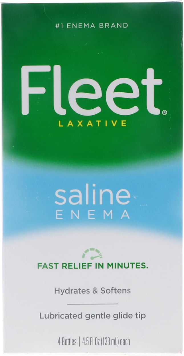 Fleet Enema, Fast Effective Constipation Relief, Ready-to-Use Saline Laxative, 4.5 FL Ounce (Pack Of 1)