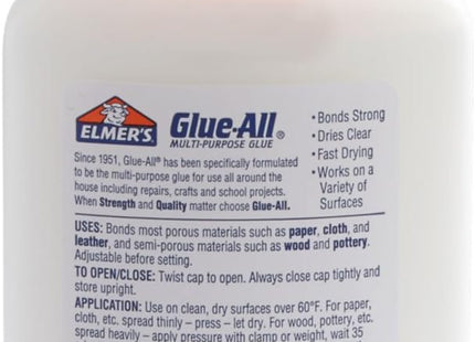 Elmer's Glue All Multi-Purpose Liquid Glue Extra Strong, Quick Drying Formula, 4 Ounces (Pack Of 8)