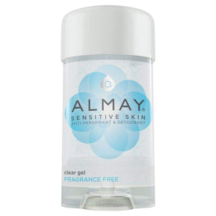 Almay  AntiPerspirant & Deodorant, Hypoallergenic, Dermatologist Tested for Sensitive Skin, Fragrance Free, Clear Gel, 2.25 Ounce (Pack Of 24)