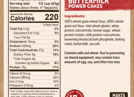 Kodiak Cakes Buttermilk Pancake and Waffle Mix Power Cakes, Flapjack and Waffle Baking Mix, Dark Chocolate, 20 Ounces (Pack Of 12)