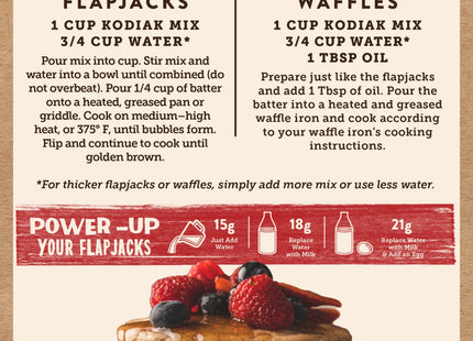 Kodiak Cakes Buttermilk Pancake and Waffle Mix Power Cakes, Flapjack and Waffle Baking Mix, Dark Chocolate, 20 Ounces (Pack Of 12)