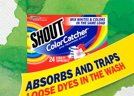 Shout Color Catcher, Dye-Trapping Sheets, for Laundry, Maintains Clothes Original Colors, 24 Sheets (Pack Of 1)