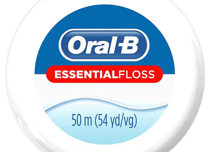 Essential Oral-B Essential Floss, Cavity Defense, Mint Waxed, Dental Floss, 50 M 2 Count (Pack Of 12)