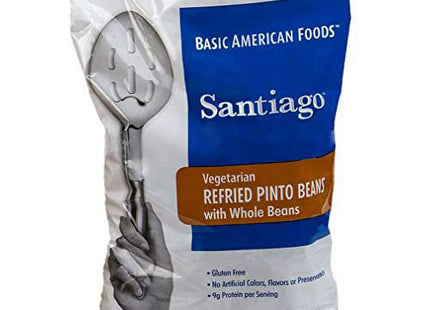 Santiago Vegetarian Refried Pinto Beans,  with Whole Beans Mix, 27.09 Ounces (Pack Of 6)