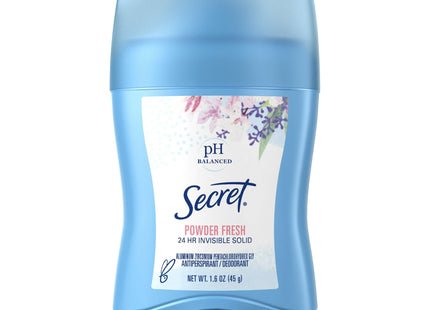 Secret Invisible Solid, Antiperspirant Deodorant Stick, Powder Fresh Scent, 1.6 Ounce (Pack Of 24)