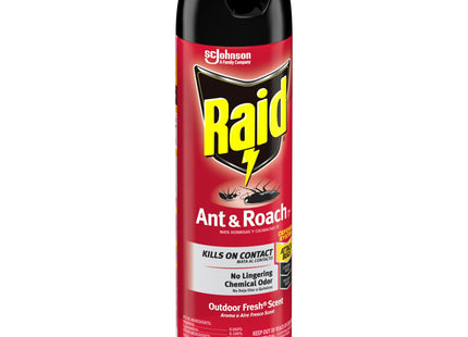 Raid Ant & Roach Killer Defense System, Outdoor, Aerosol, Fresh Scent 17.5 Ounce (Pack Of 4)