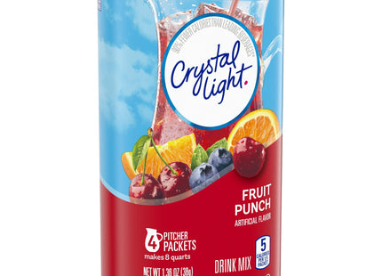 Crystal Light Fruit Punch Artificially Flavored Low Calories Powdered 4 Pitcher Packet Drink Mix 1.36 Oz (Pack Of 2)