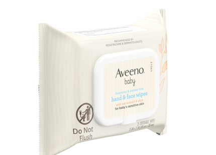 Aveeno Baby Hand & Face Cleansing Wipes, Oat Extract, Fragrance Free, 25 ct (PacK Of 24)