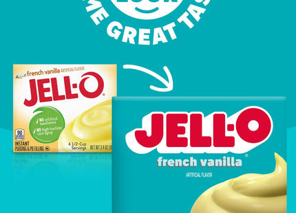 Jell-O Artificial Flavored, Instant Pudding and Pie Filling Mix, French Vanilla, 3.4 Ounce (Pack Of 8)