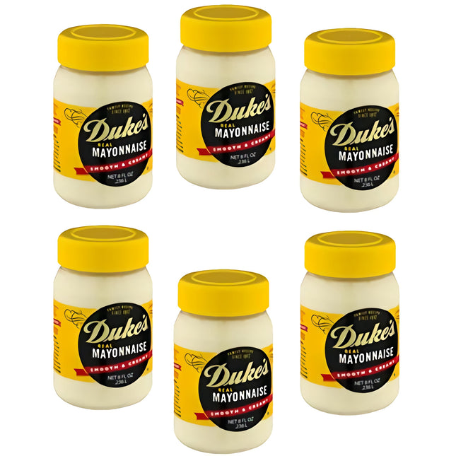 Duke's Real Mayonnaise, Family recipe, Smooth & Creamy, Gluten-free, Jar 8 Ounce (Pack Of 6)