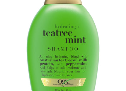 OGX Hydrating Tea Tree Mint Nourishing & Invigorating Daily Shampoo, with Peppermint Oil & Milk Proteins, 13 Fl Oz (Pack Of 1)