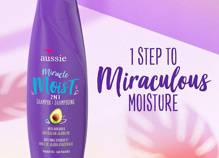 Aussie For Dry Hair, Paraben Free Miracle Moist Shampoo, With Avocado & Jojoba Oil, 12.1 Fluid Ounce (Pack Of 24)