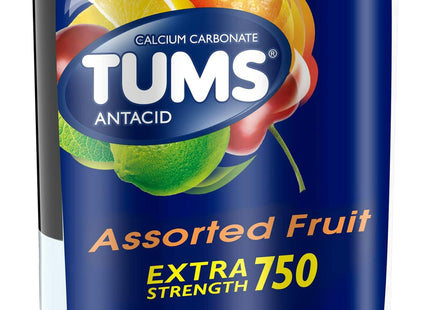 TUMS Extra Strength Assorted Berries Antacid Chewable Tablets for Heartburn Relief, 8 count (Pack Of 12)